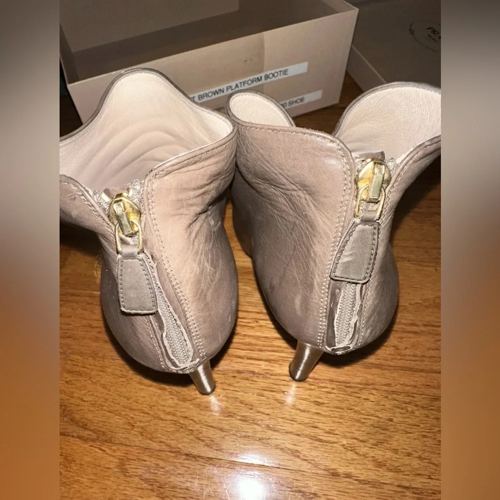 Prada Women's Soft Brown Platform Ankle Boots Size 40 Women’s - Picture 3 of 9